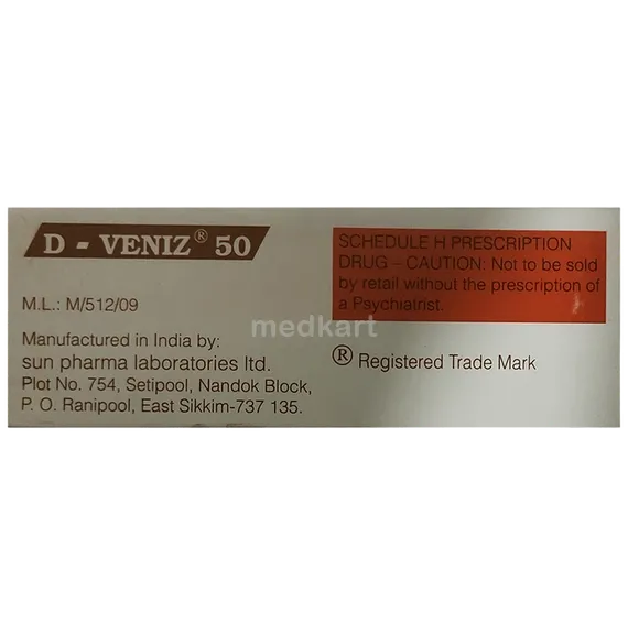 d veniz 50mg tablet 10's